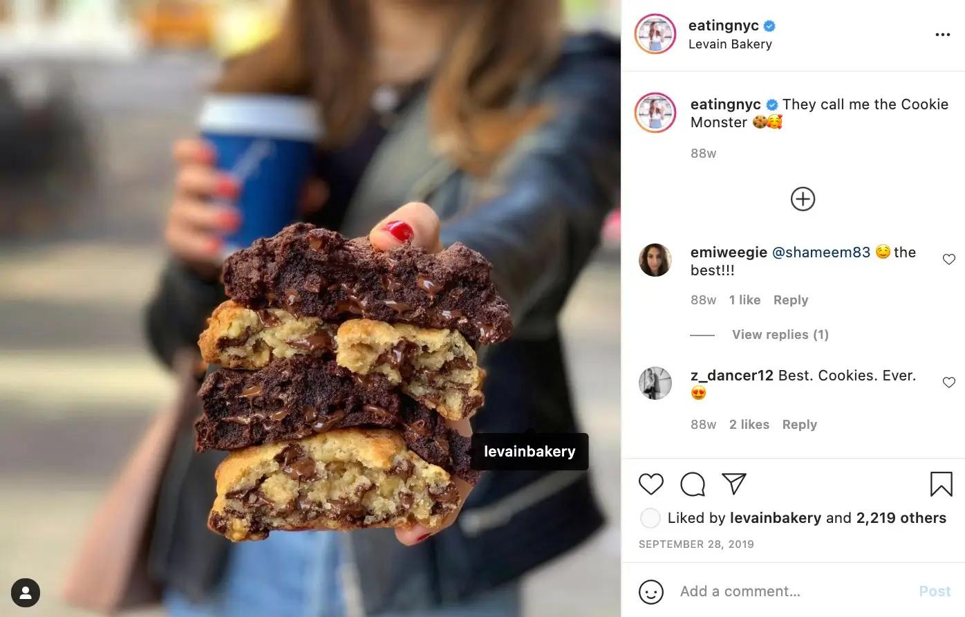 Customer Instagram pic of cookies