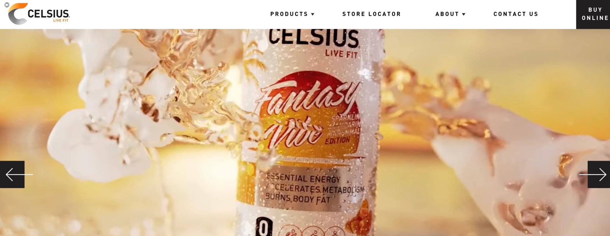 Screenshot of Celsius Website home page