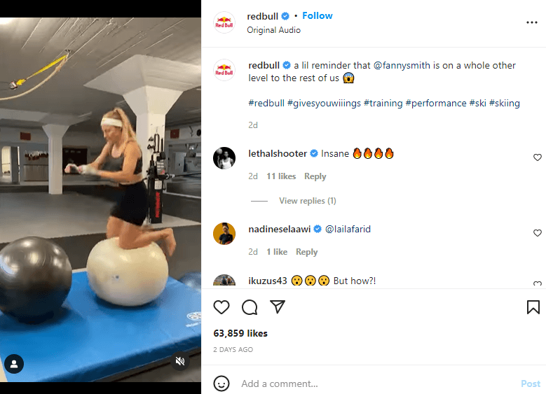Redbull Instagram Reel video example