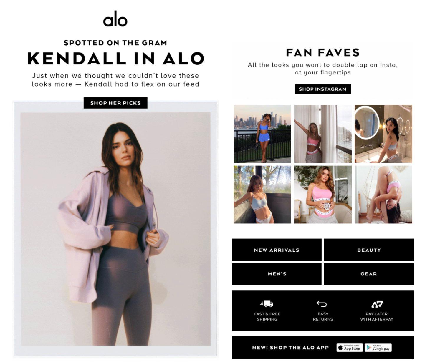 Kendall Jenner and other fans in Alo Yoga apparel