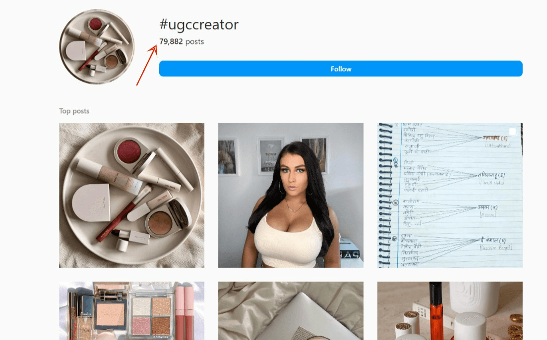 Screenshot of UGCCreator hashtag