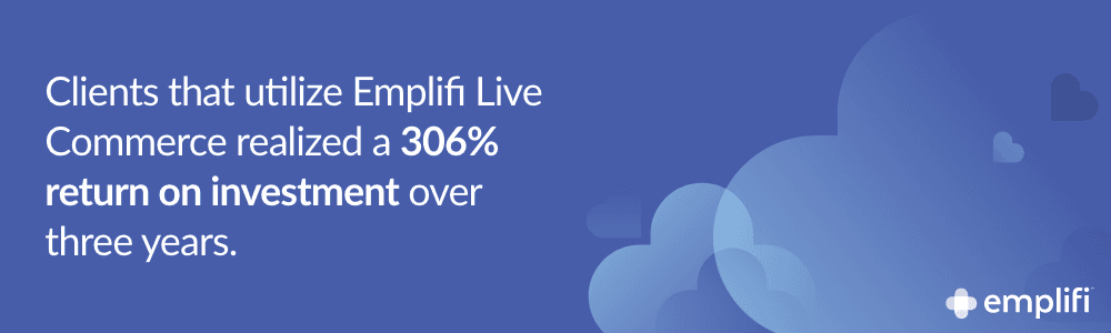 Clients that utilize Emplifi Live Commerce realized a 306% return on investment over three years.