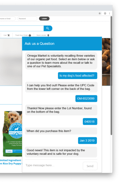 example of recall management with a chatbot
