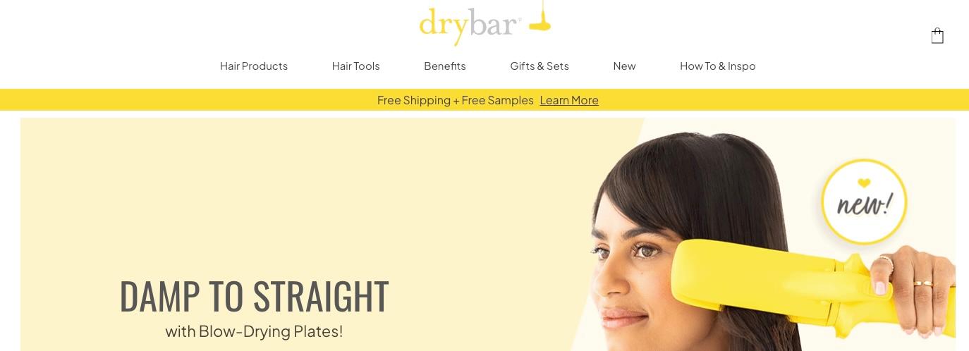 screenshot of Drybar website