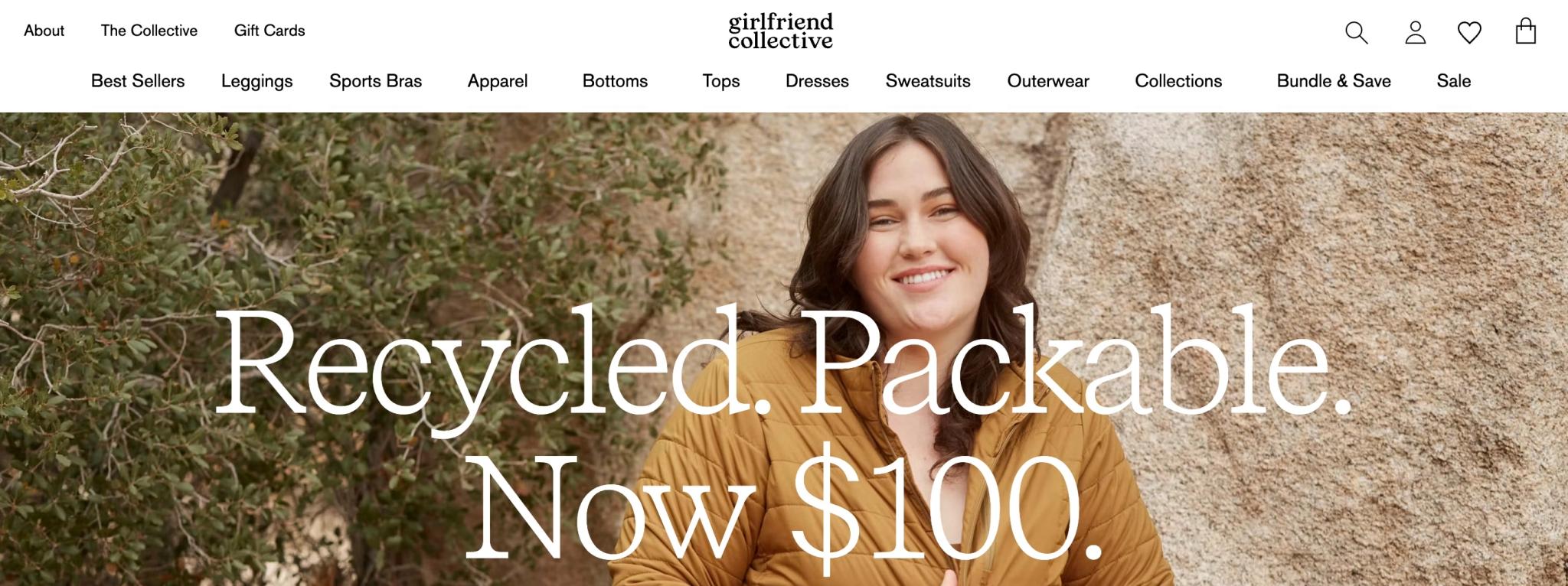 screenshot of Girlfriend Collective website