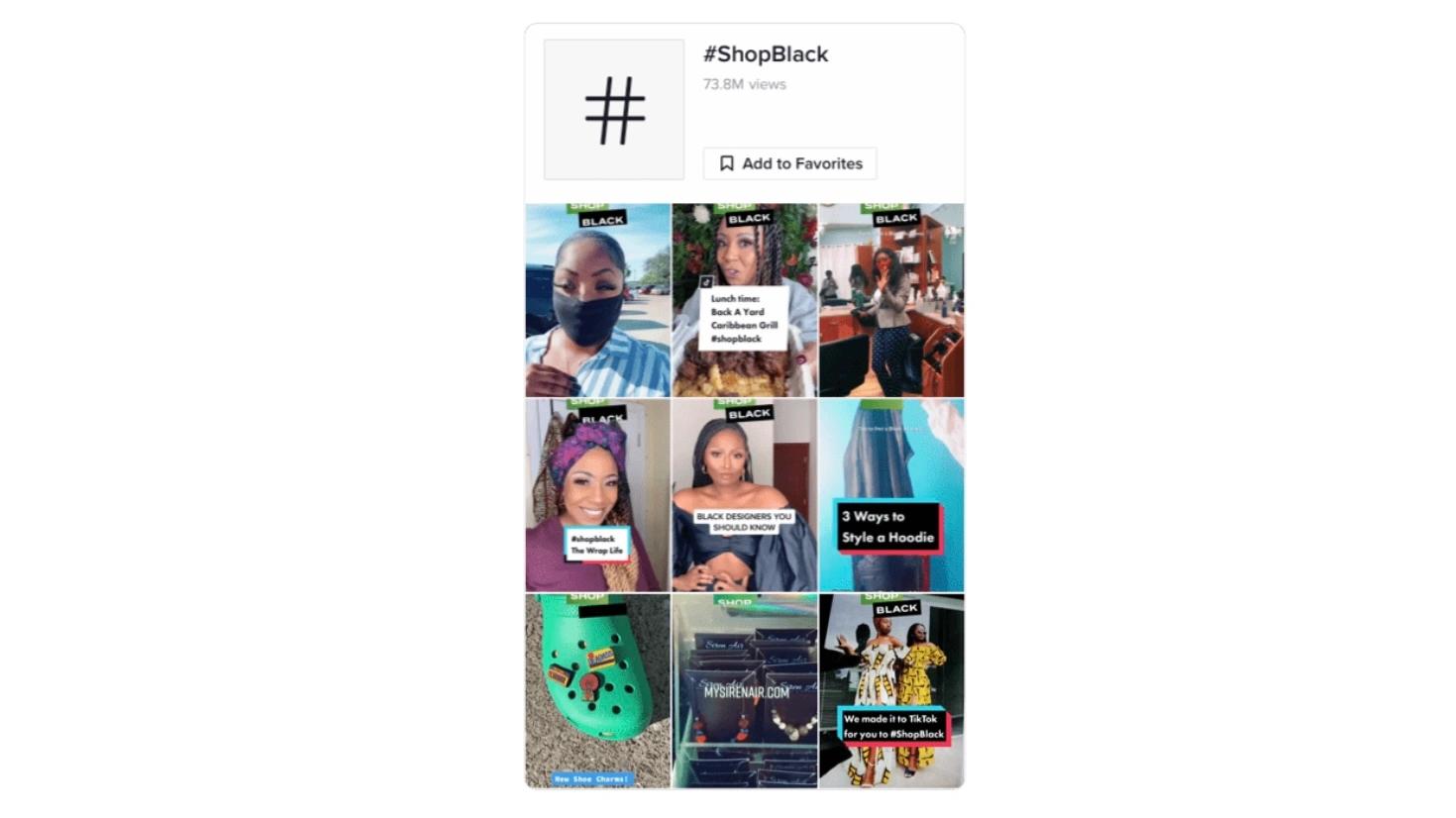 Example of TikTok brand hashtag challenge