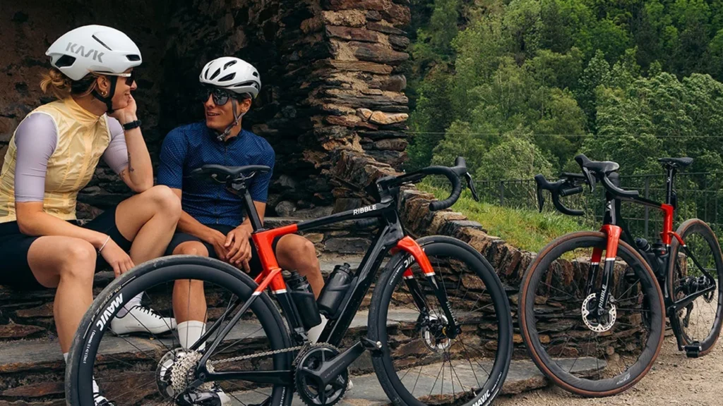 man and woman sitting with ribble bycycles