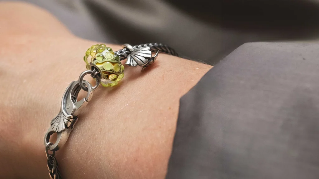 bracelets on woman's arm