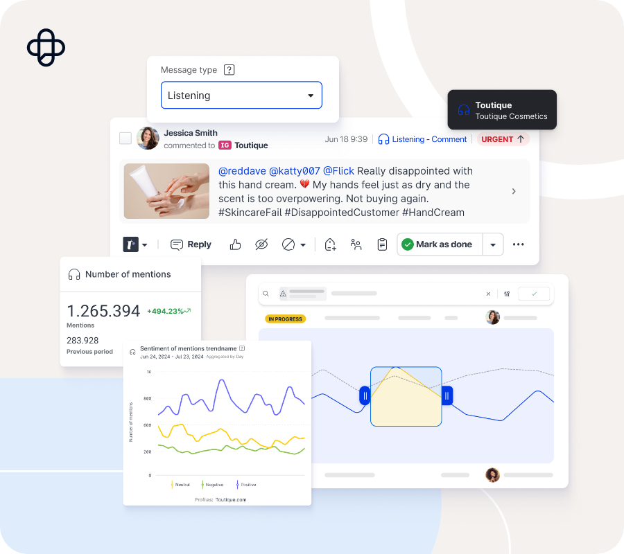 A quick look at Emplifi's social media listening dashboard. 
