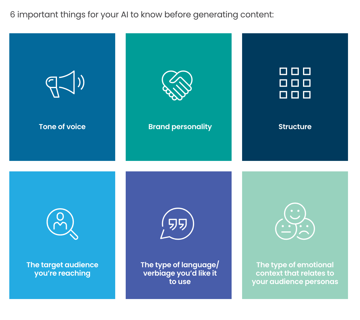6 things for AI to know before generating content