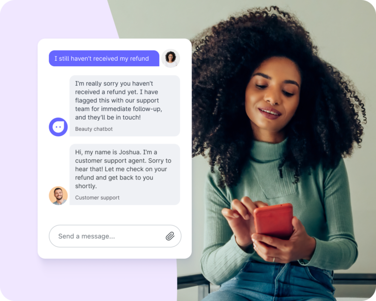 A customer utilizing an AI chatbot