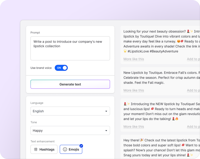 Visual of Emplifi AI Composer content generator