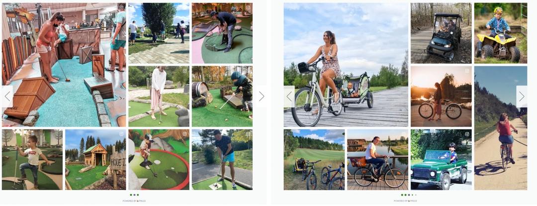 Image of Center Parcs’ activity-specific social UGC galleries from the customer story