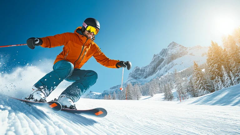 Man skiing on slopes