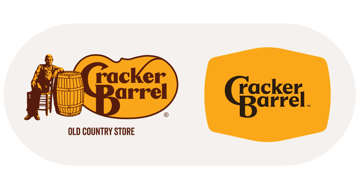 Cracker Barrel old logo vs new logo