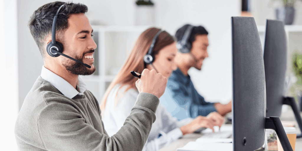 Customer service team helping consumers with their enquiries