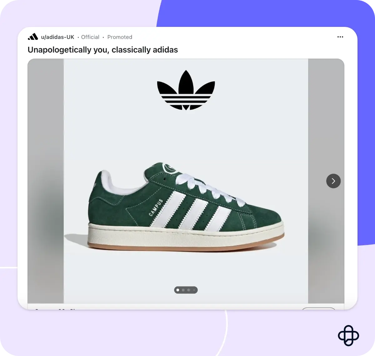 Adidas advert effortlessly displayed in a subreddit