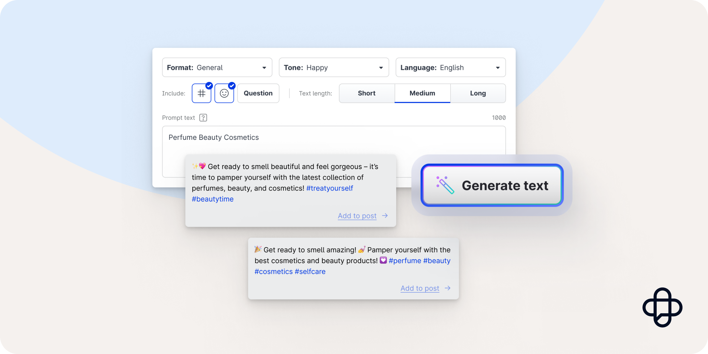 Emplifi AI composer, helping marketers compose social copy