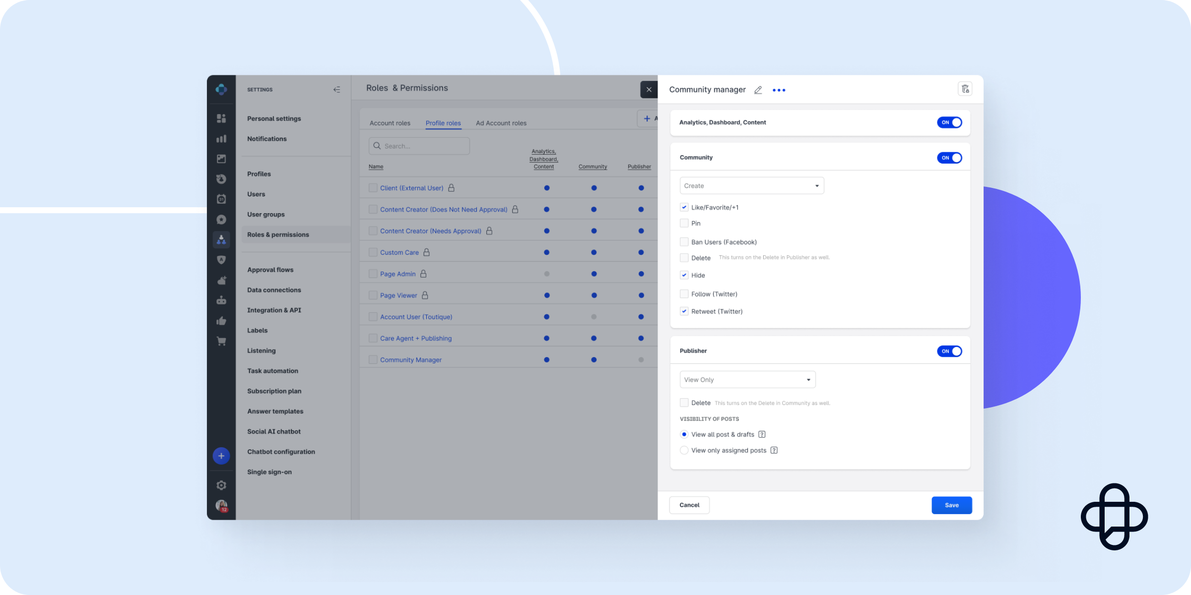 Emplifi roles and permissions