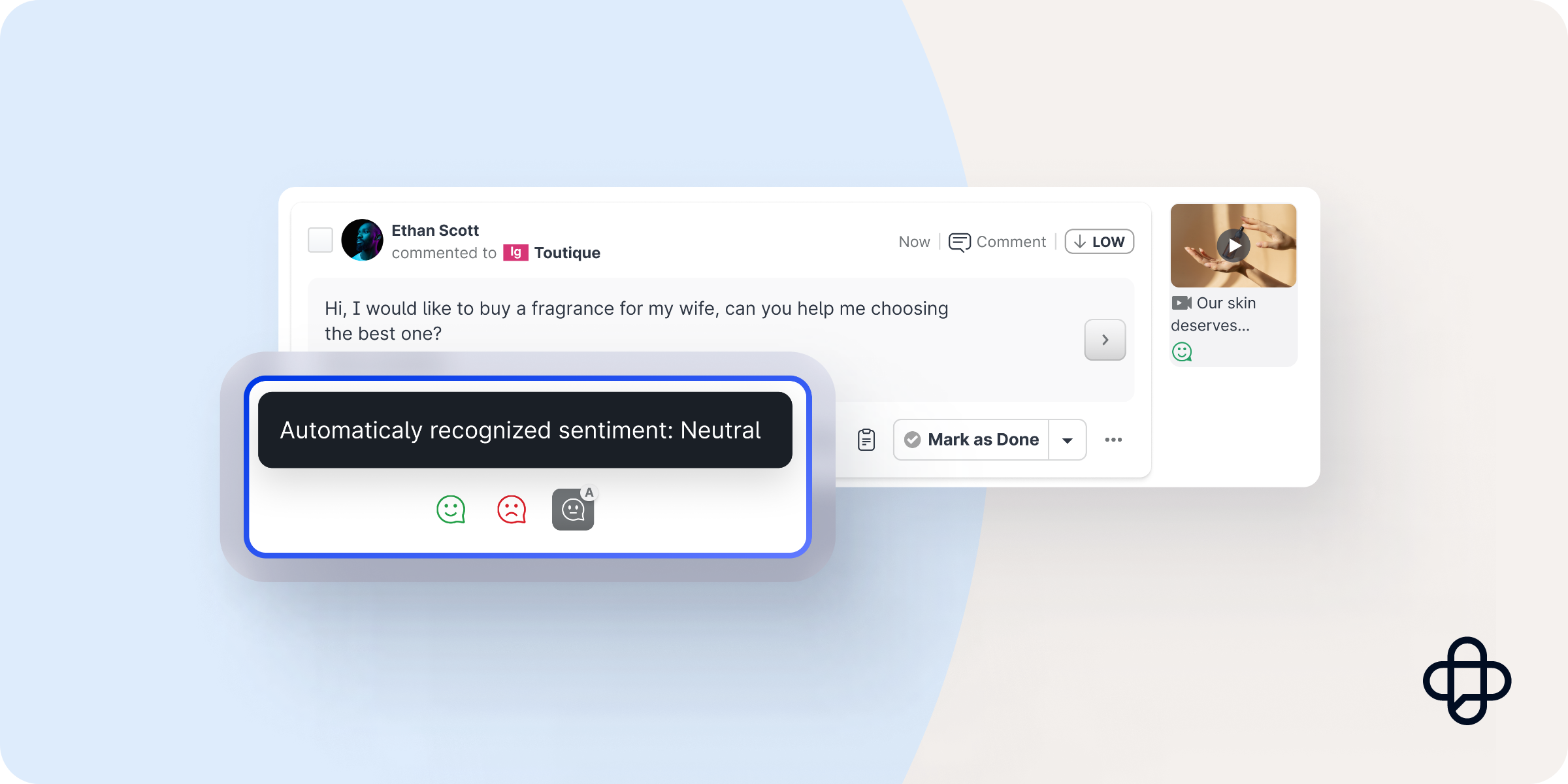 Emplifi sentiment analysis showing customer reactions on social media