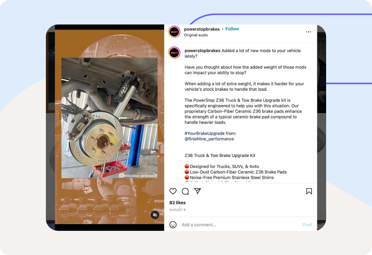 Powerstop UGC Instagram post