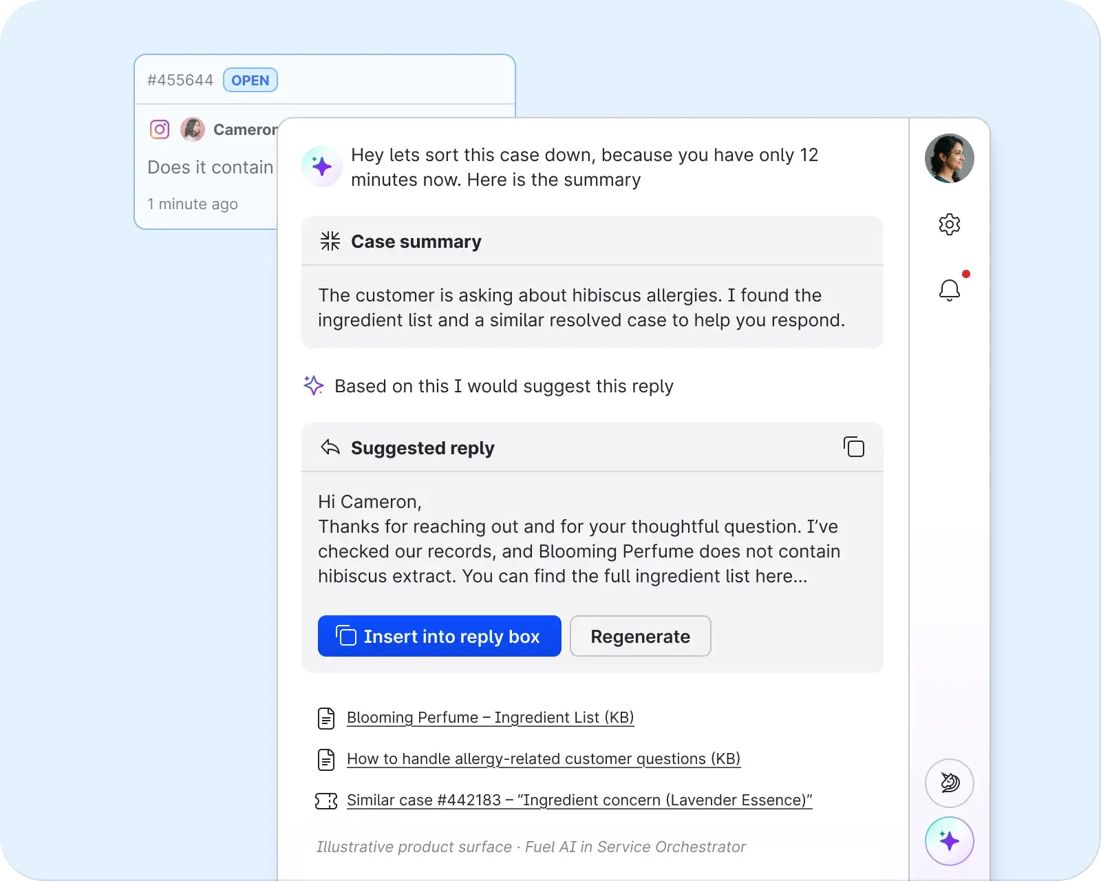 Autonomous CX Platform interface demonstrating automated customer service triage and response crafting.