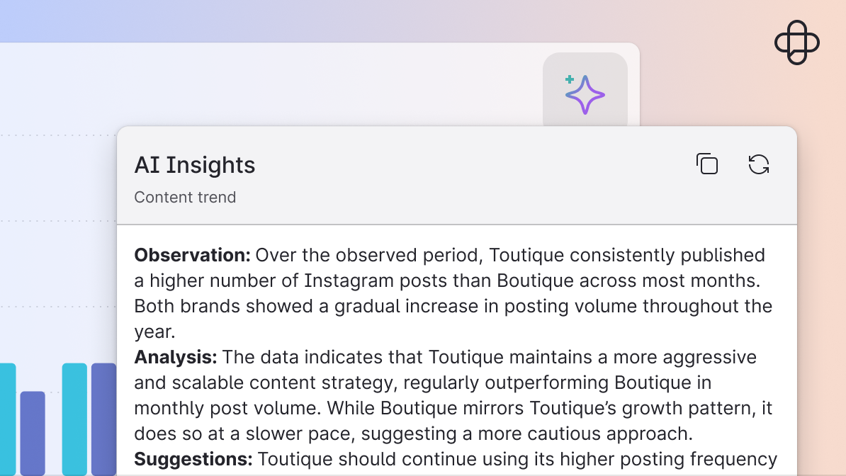 AI Insights panel in Unified Analytics with observation, analysis, and suggestions