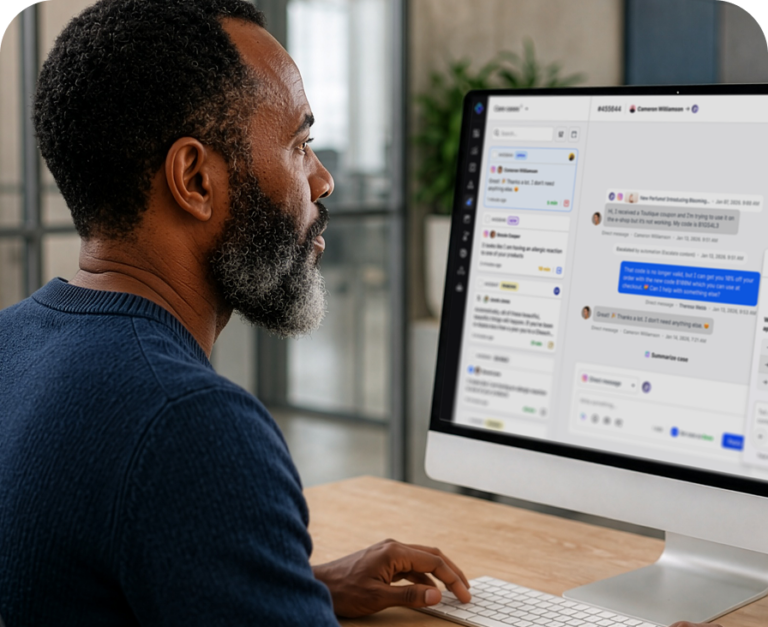 Man uses Emplifi Social Care solution