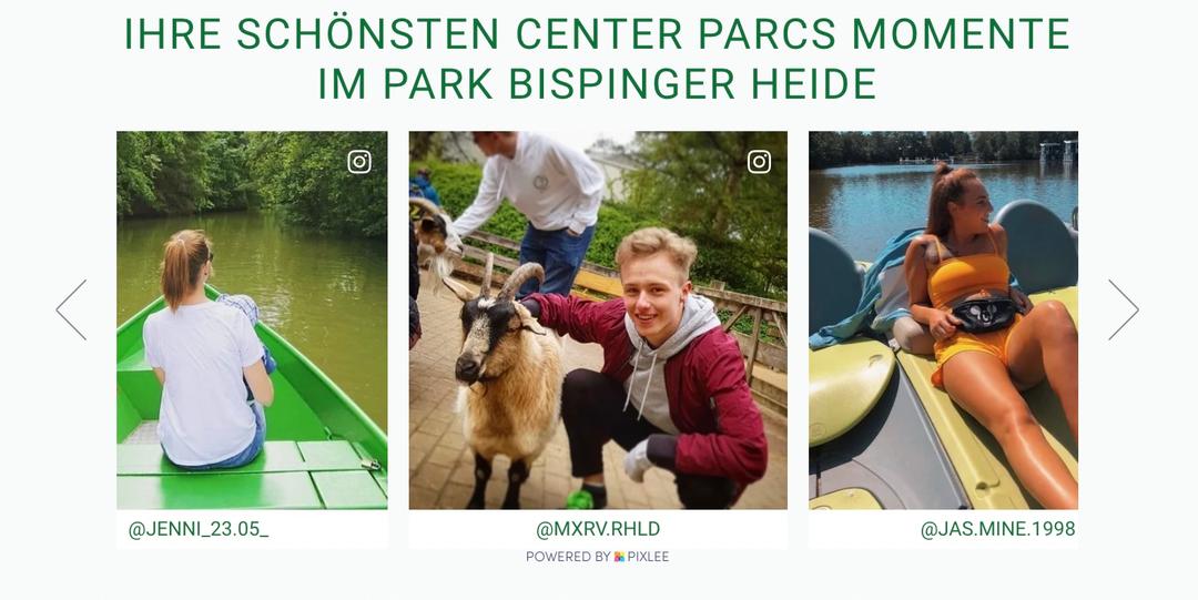 Center Parcs guest photo gallery published in German for a local village market